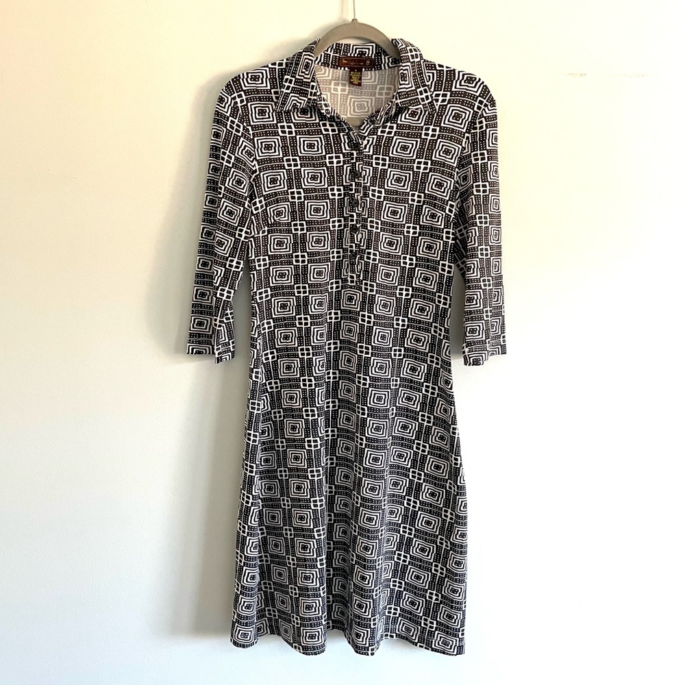 Tommy Bahama Monochrome Square Print Dress